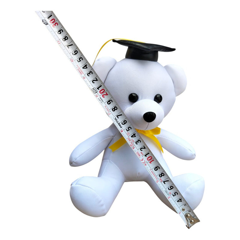 Oso Graduación 5 Piezas De 22 Cm Blanco