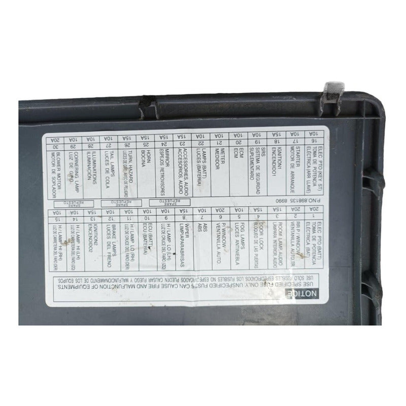 Tapa Cubierta Plastico Moldura Tablero Fusibles Cabina Hino