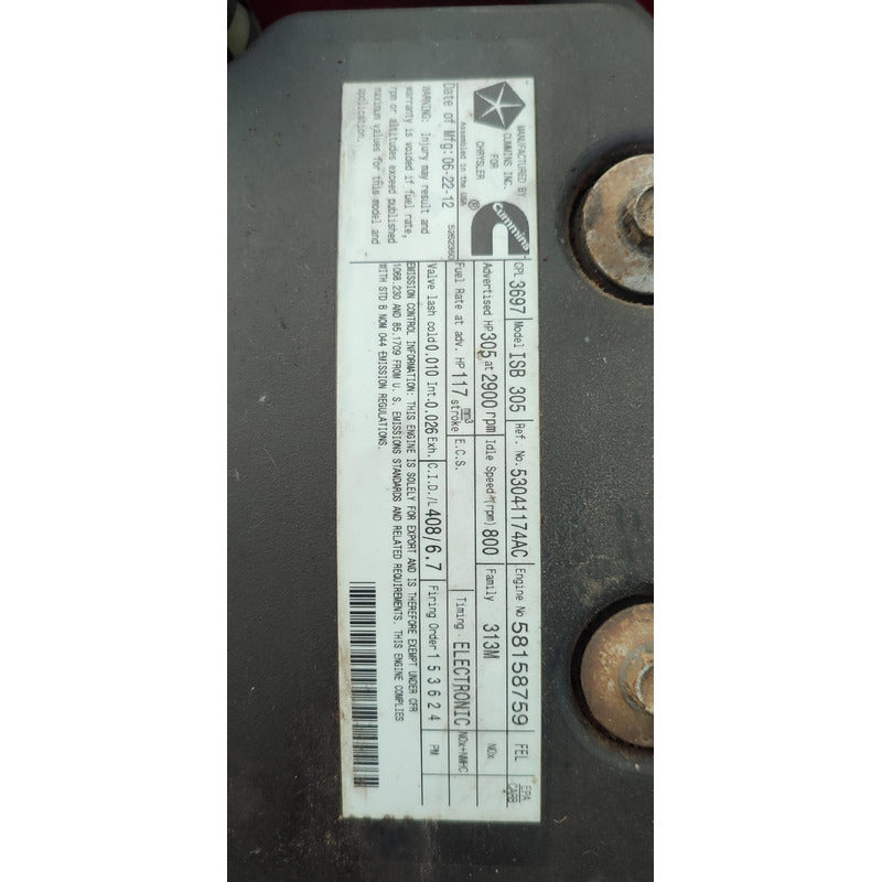 Motor Cummins Isb 6.7l Dodge Ram 4000 Diesel Stdr 3/4