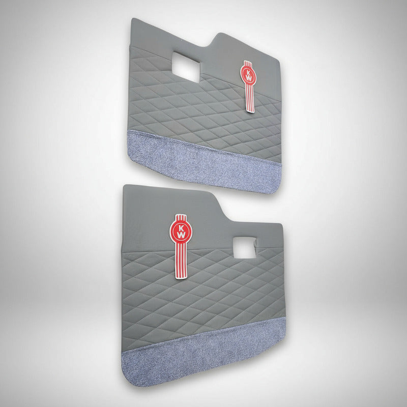 Tapa Panel Puerta Kenworth T300 T370 T600 Gris Alfombra Par - Gris