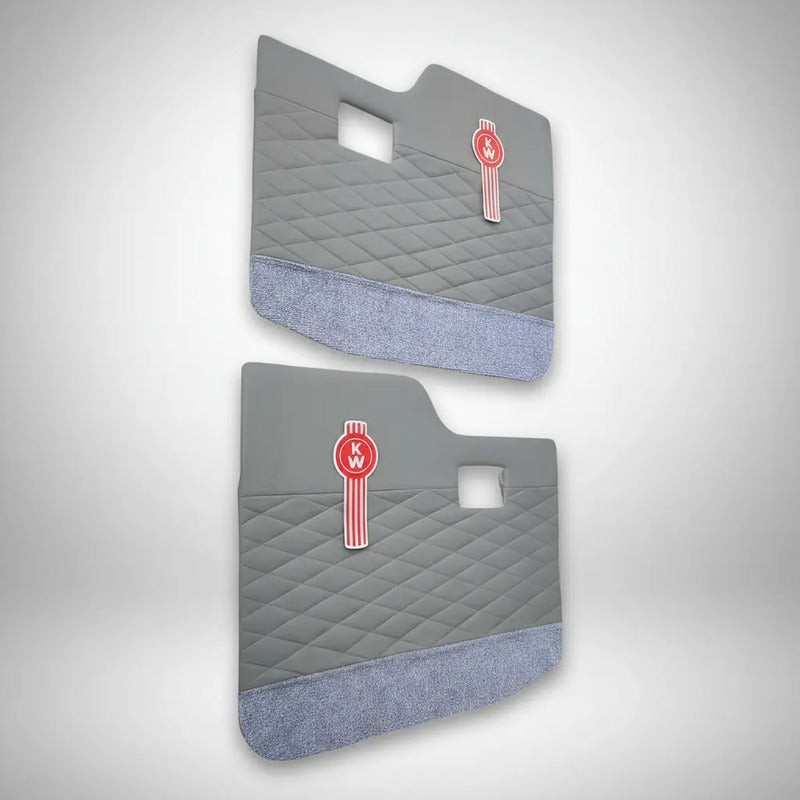 Tapa Panel Puerta Kenworth T300 T370 T600 Gris Alfombra Par Gris