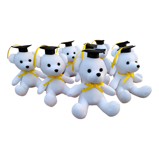 Muñeco Peluche Graduación Firmas Kit De 8 Piezas 22cms Blanco