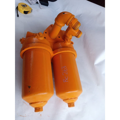 Base Soporte Filtro Aceite Hidráulico Doble Universal Camión