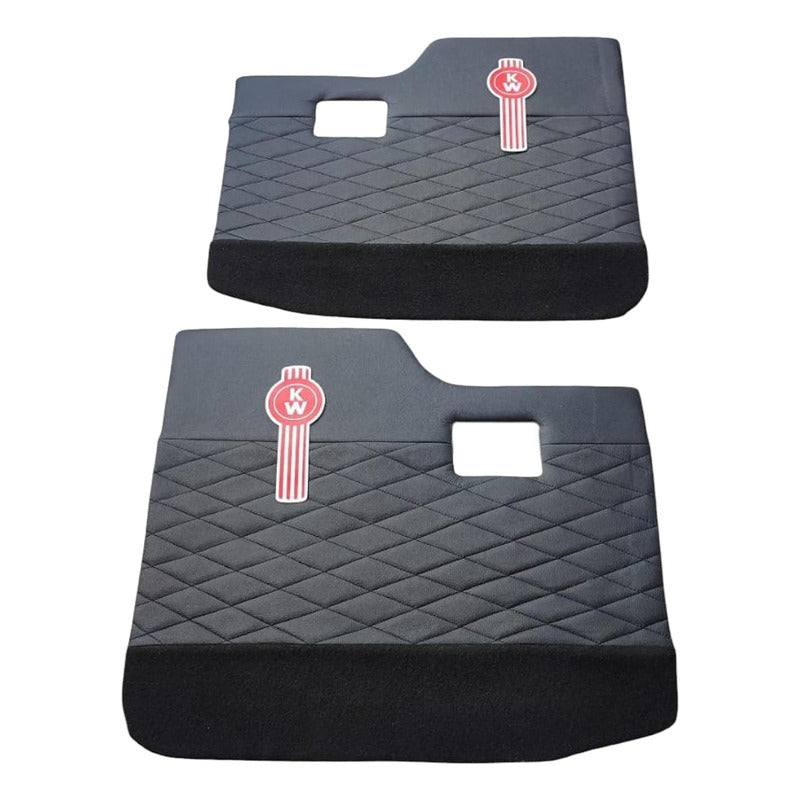 Tapa Panel Puerta Kenworth T300 T370 Negro Alfombra Par