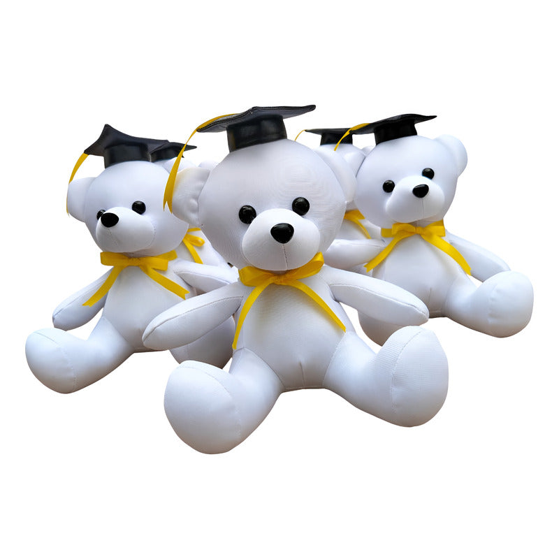 Oso Graduación 5 Piezas De 22 Cm Blanco