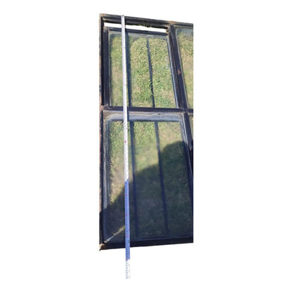 Ventana Fierro Corrediza Con Vidrios Gris Oscuro