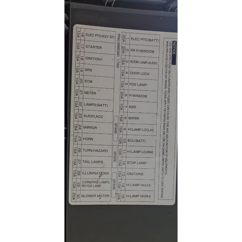 Tapa Cubierta Tablero Arnes Isuzu Elf 300 Gris Oscuro