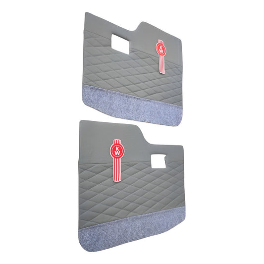 Tapa Panel Puerta Kenworth T300 T370 T600 Gris Alfombra Par