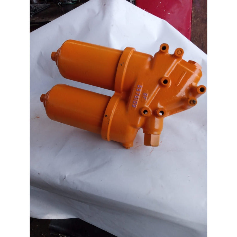 Base Soporte Filtro Aceite Hidráulico Doble Universal Camión