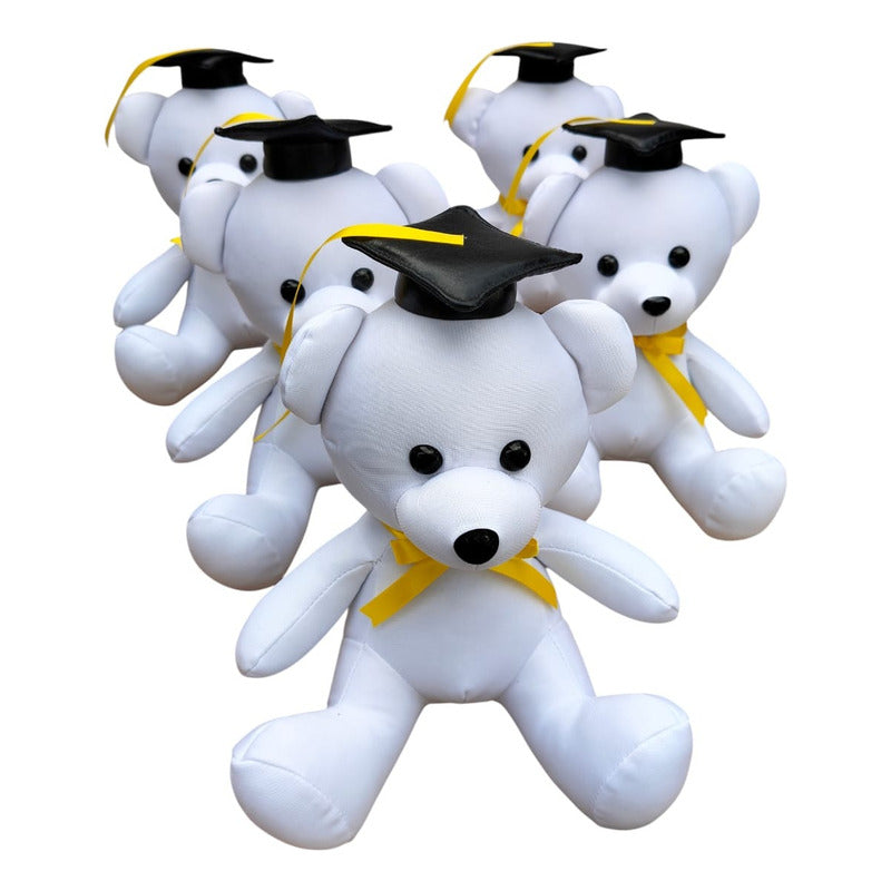 Oso Graduación 5 Piezas De 22 Cm Blanco