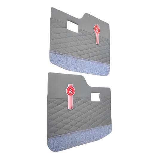 Tapa Panel Puerta Kenworth T300 T370 T600 Gris Alfombra Par - Gris