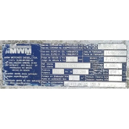 Múltiple Admisión Motor Mwm 4 Cilindros