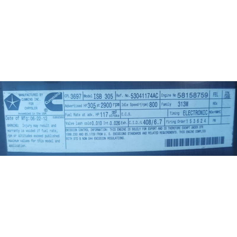 Tubo Agua Turbo Paccar Px6 Cummins Isb 6.7l Dodge Ram Diesel
