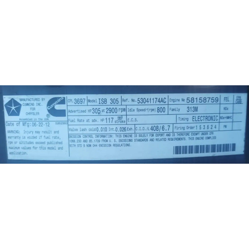Conector Lápiz Inyector Cummins Isb 6.7l Paccar Px6 Px-6
