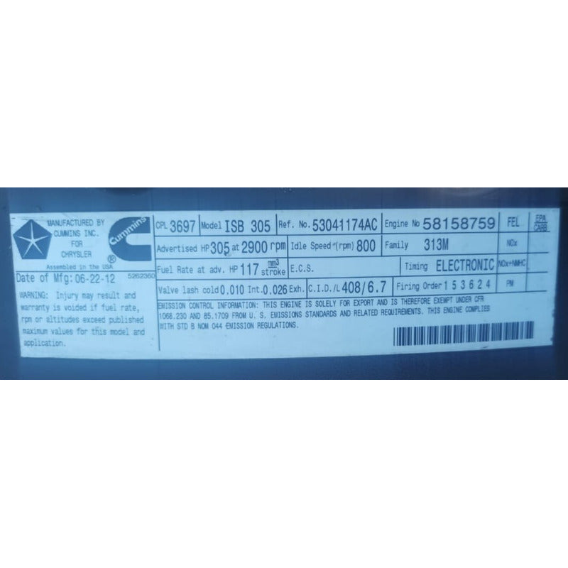 Tubo Aceite Retorno Turbo Paccar Px6 Cummins Isb 6.7l Dod
