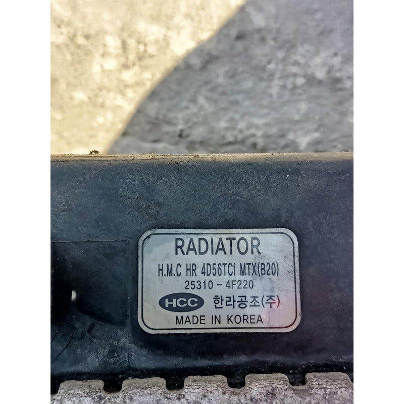 Radiador Refrigerante Agua Hyundai H100 Diesel