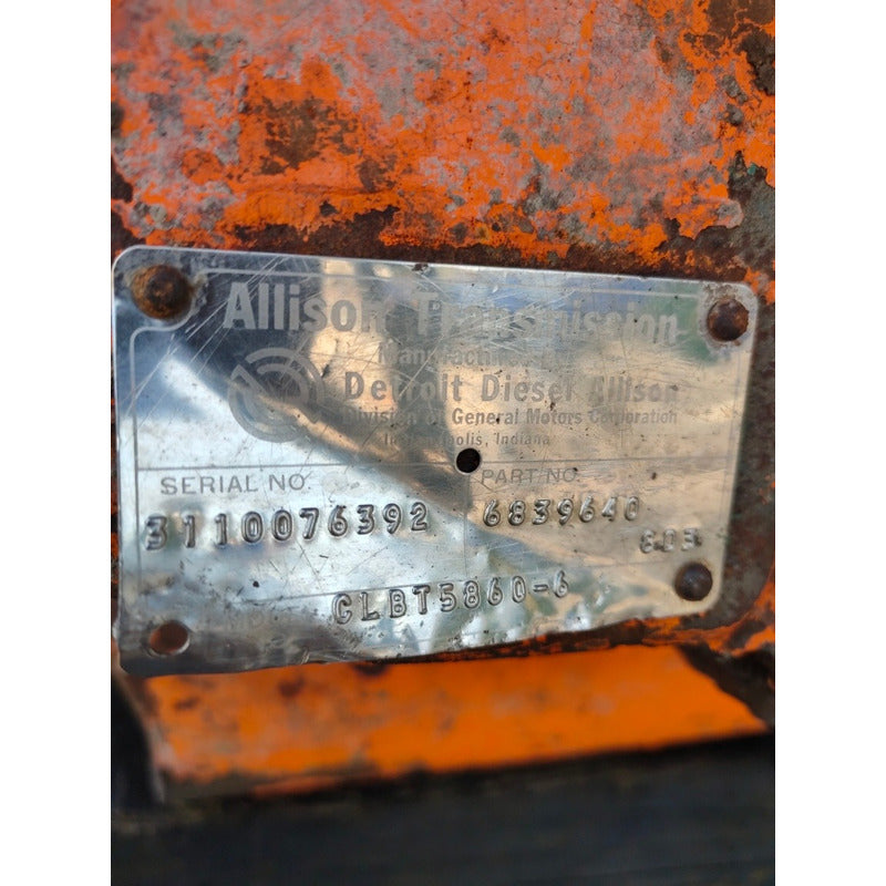 Grúa Yucle Transmision Automática Allison Modelo Clbt5860-6