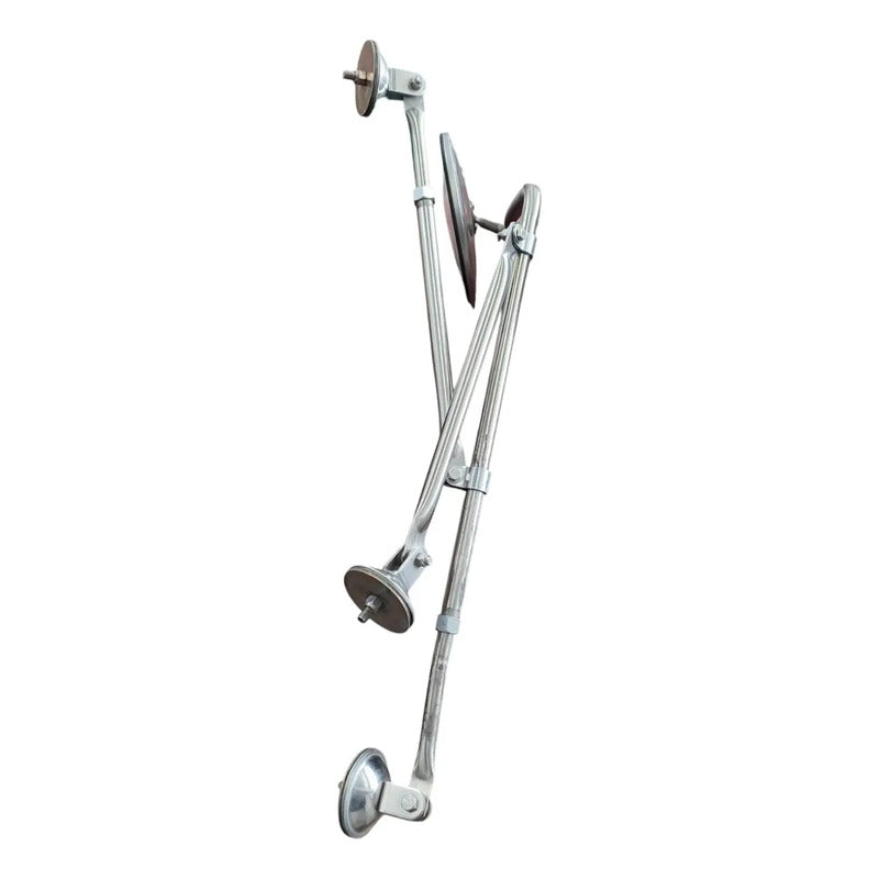 Base Soporte Espejo Lateral Concavo Tripie Freightliner Fl70 Plateado