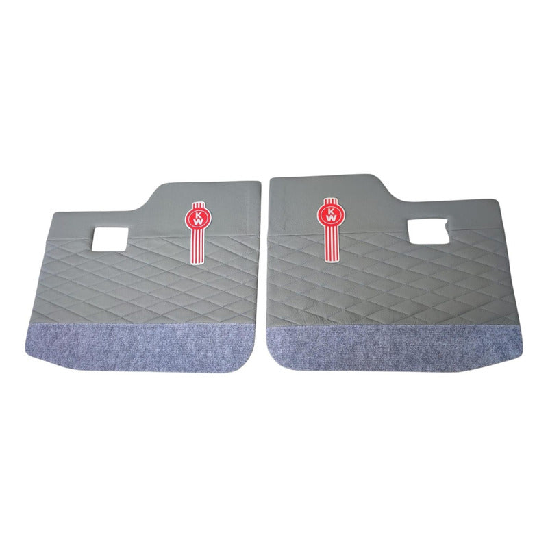 Tapa Panel Puerta Kenworth T300 T370 T600 Gris Alfombra Par - Gris
