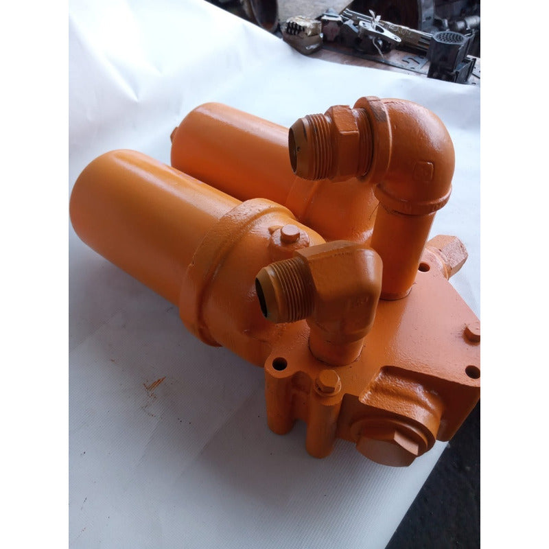 Base Soporte Filtro Aceite Hidráulico Doble Universal Camión