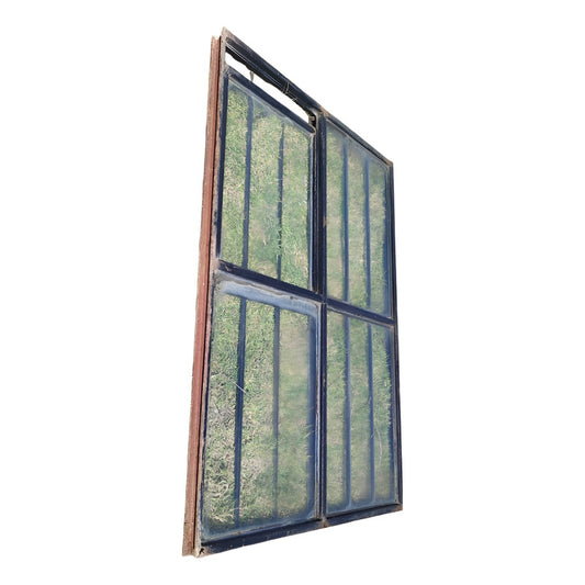 Ventana Fierro Corrediza Con Vidrios Gris Oscuro