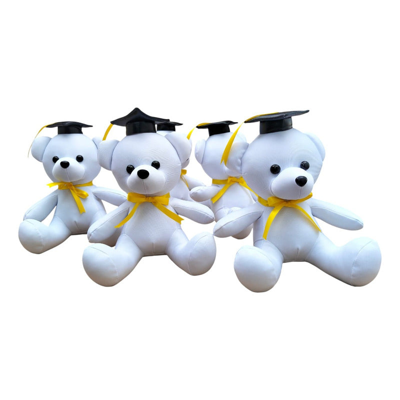 Oso Graduación 5 Piezas De 22 Cm Blanco