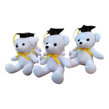 Muñeco Peluche Graduación Firmas Kit De 8 Piezas 22cms Blanco