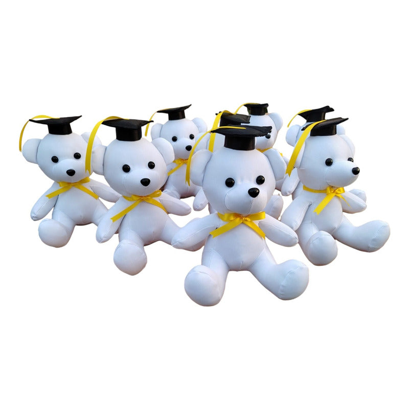 Muñeco Peluche Graduación Firmas Kit De 8 Piezas 22cms Blanco