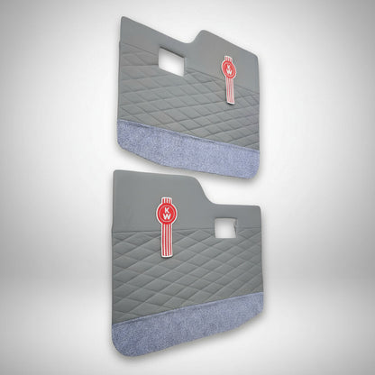 Tapa Panel Puerta Kenworth T300 T370 T600 Gris Alfombra Par - Gris