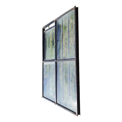 Ventana Fierro Corrediza Con Vidrios Gris Oscuro